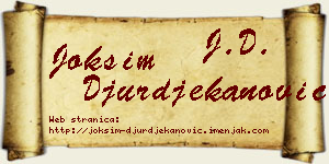 Joksim Đurđekanović vizit kartica